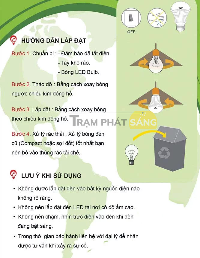 hướng dẫn nhanh thay thế đèn led bulb smart light