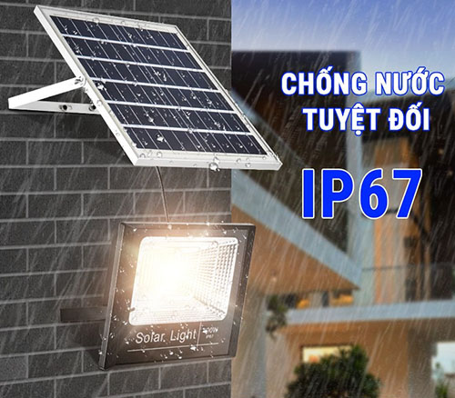 Đèn pha năng lượng mặt trời chống nước tuyệt đối với chỉ số IP 67