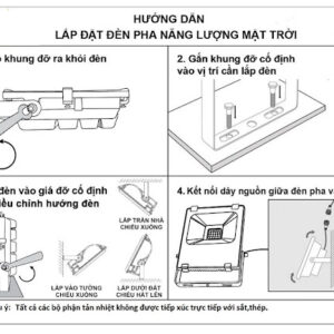 Hướng dẫn lắp đặt đèn pha năng lượng mặt trời