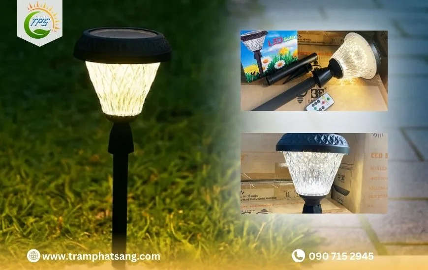 Mẫu đèn trụ sân vườn dáng pha lê